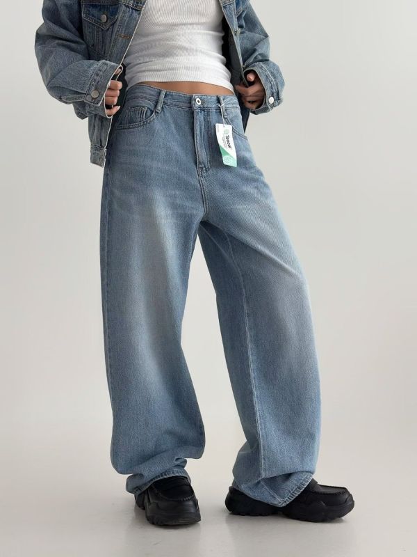 日常寬鬆百搭神褲 牛仔長褲 牛仔褲,長褲,直筒褲,寬褲