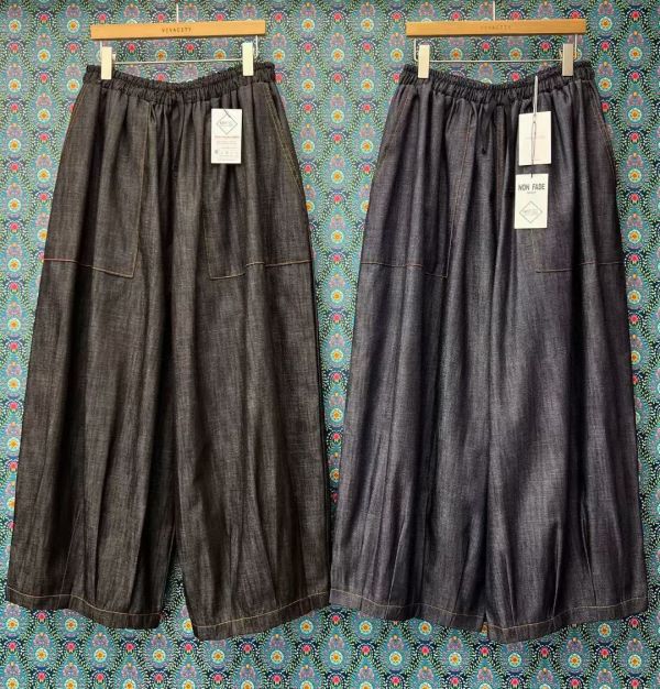 不退色丹寧氣球褲 繭型褲 寬褲 鬆緊牛仔褲 氣球褲,繭型褲,寬褲,鬆緊,日系復古,OVERSIZE