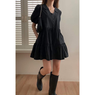 韓式甜美娃娃領襯衫澎澎連衣裙 洋裝,連衣裙,OPS,正韓,韓系,短洋