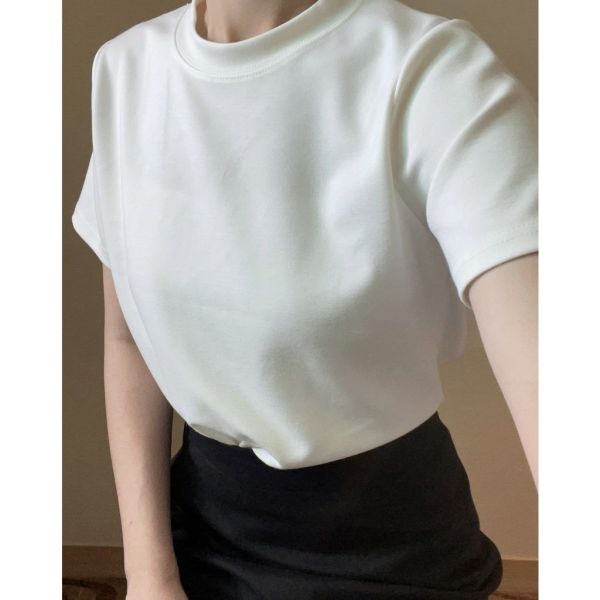 < 闆娘自帶包色款 > 超親膚舒服質感百搭圓領嫩Qt 短T,日常,短袖,圓領,素色,親膚