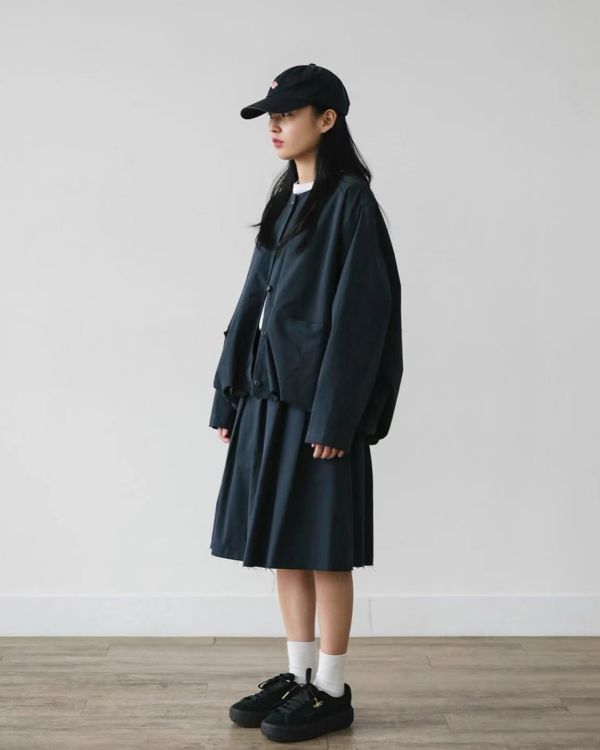 日系復古圓領寬鬆外套  落肩 澎澎 露營風 日系,圓領,外套,薄外套,純棉,南瓜,澎澎,可愛