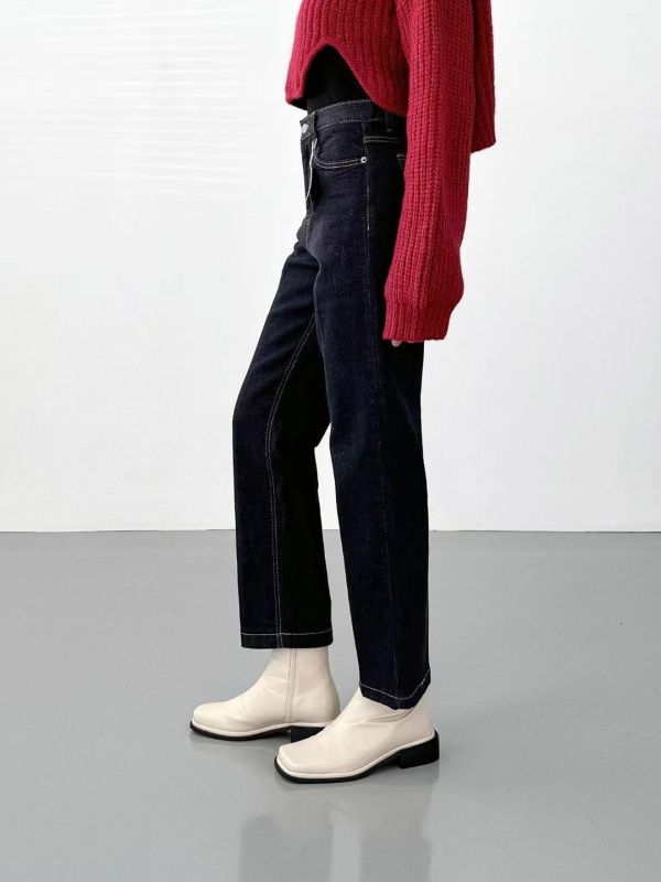 （現貨+預購）不退色窄管直筒9分褲 牛仔褲 九分褲,9分,牛仔褲,深藍,不退色