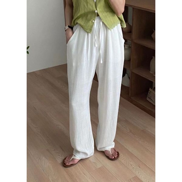 爽膚透氣超柔軟亞麻休閒長褲 棉麻,長褲,亞麻褲,透氣,爽膚