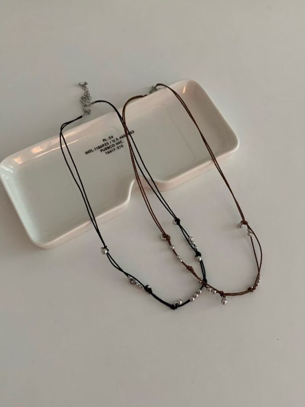 【無聲之界 Quiet Realm】雙層細繩珠子項鍊 串珠項鍊,雙層細繩,珠子,繩鍊,頸鍊