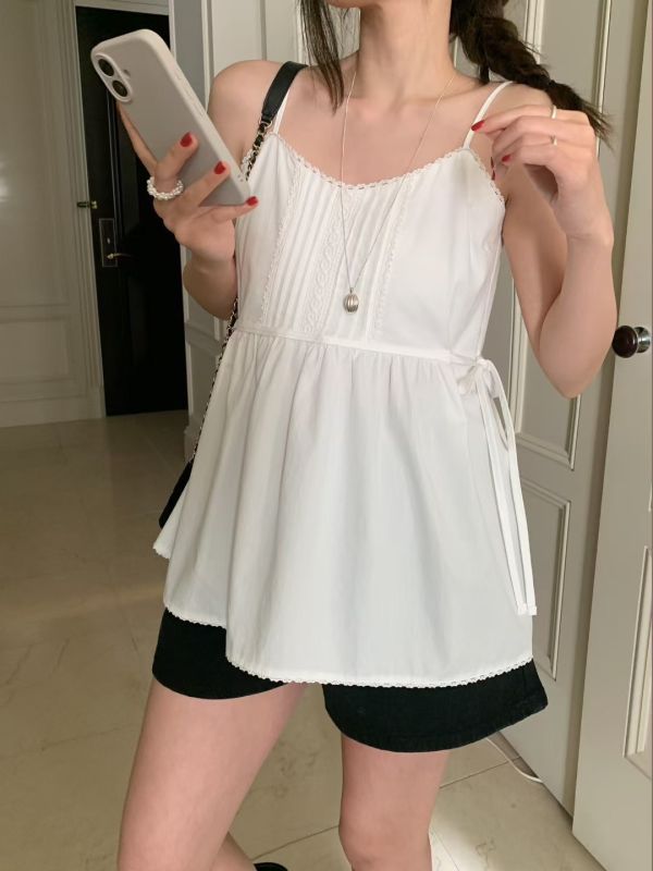 法式甜美減齡花邊連衣裙 吊帶裙 