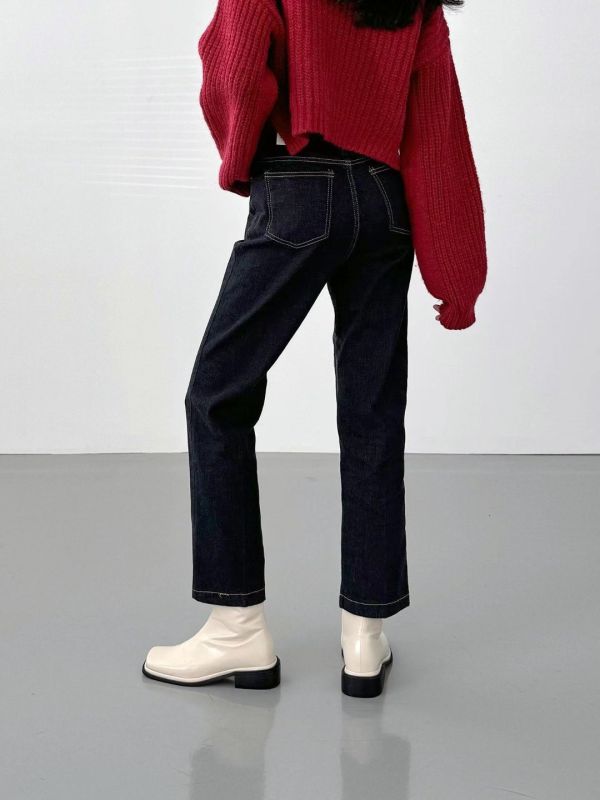 （現貨+預購）不退色窄管直筒9分褲 牛仔褲 九分褲,9分,牛仔褲,深藍,不退色