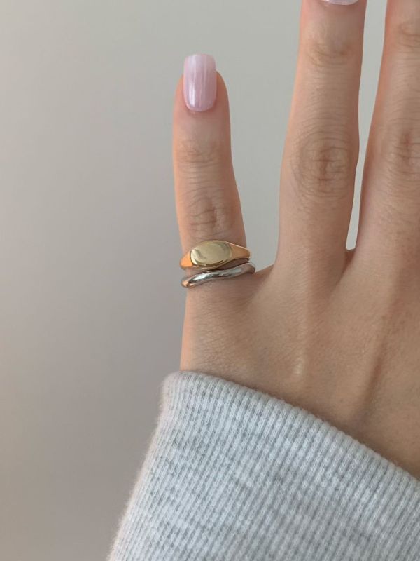 【不完美的圓 Imperfect Circle】醫療鋼不規則圓形尾戒 尾戒,飾品,韓國,醫療鋼