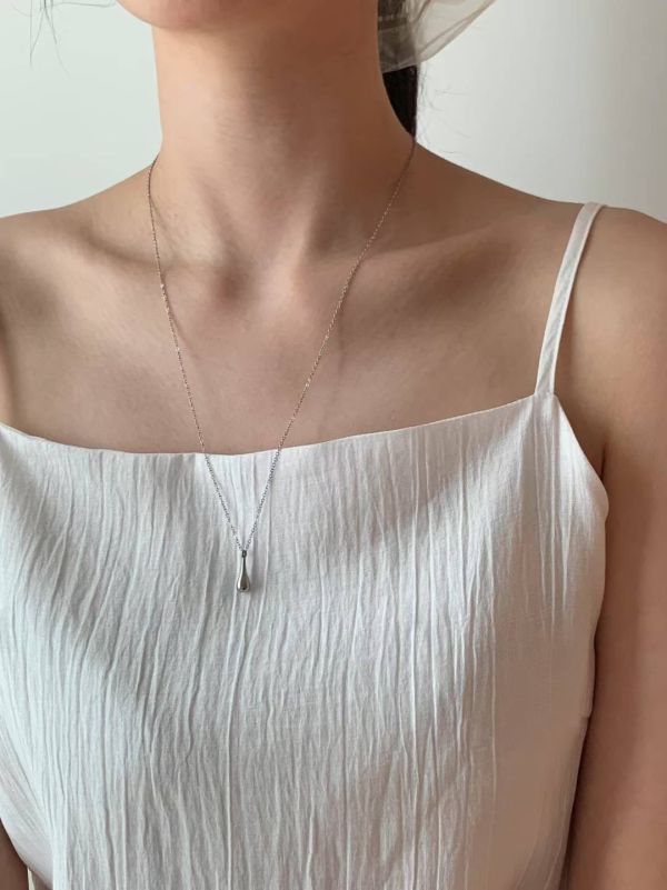 【銀語 Whisper in Silver】醫療鋼水滴項鍊 水滴項鍊,醫療鋼,細繩項鍊,長鍊