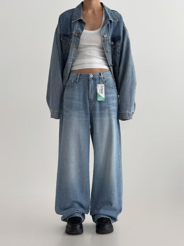 日常寬鬆百搭神褲 牛仔長褲 牛仔褲,長褲,直筒褲,寬褲