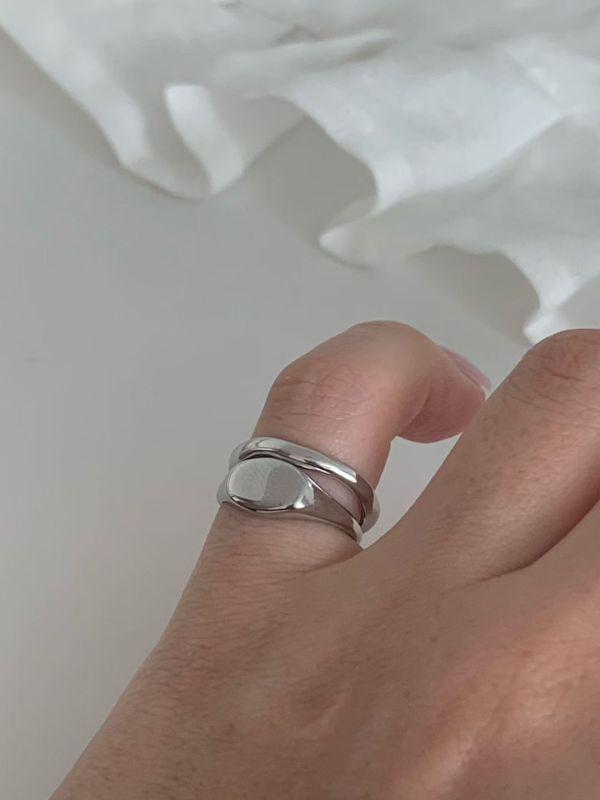 【不完美的圓 Imperfect Circle】醫療鋼不規則圓形尾戒 尾戒,飾品,韓國,醫療鋼