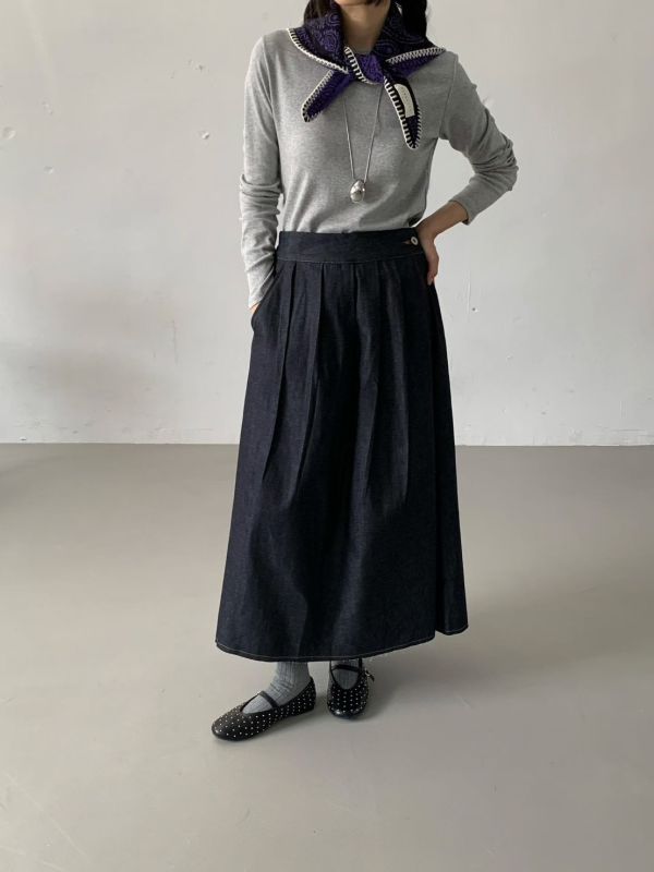 原色單寧鬆緊腰長裙 牛仔裙 原色,單寧,長裙,牛仔,牛仔裙