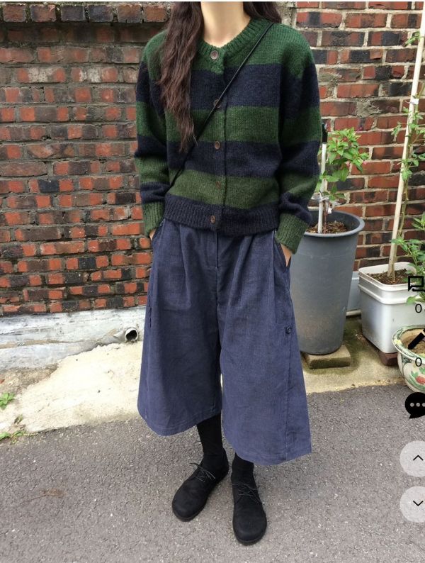 寬條紋撞色毛衣外套 毛衣,外套,條紋,圓領