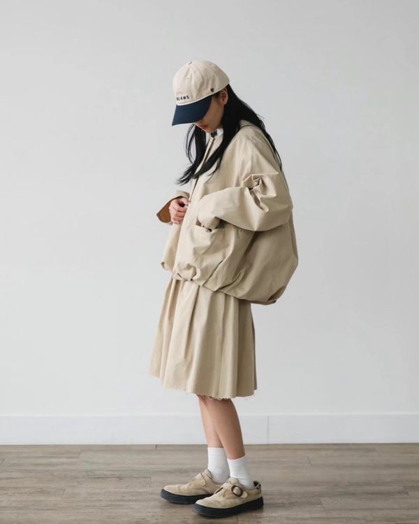 日系復古圓領寬鬆外套  落肩 澎澎 露營風 日系,圓領,外套,薄外套,純棉,南瓜,澎澎,可愛