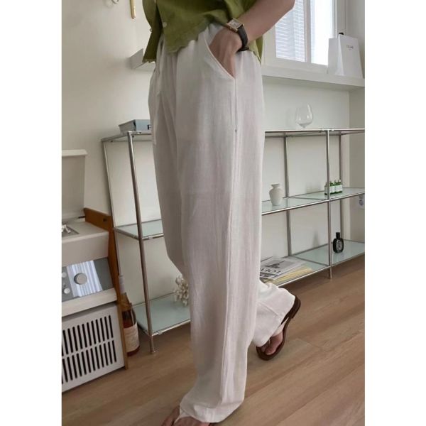 爽膚透氣超柔軟亞麻休閒長褲 棉麻,長褲,亞麻褲,透氣,爽膚