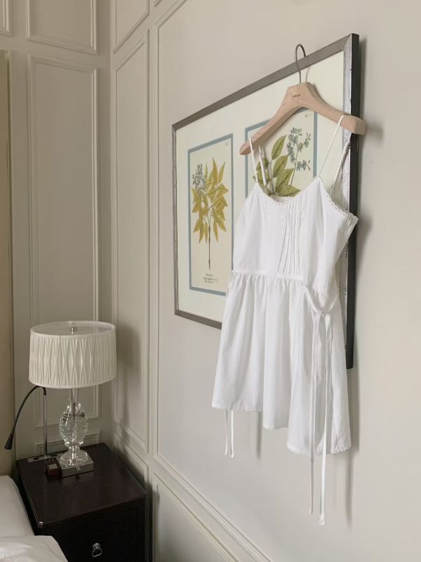 法式甜美減齡花邊連衣裙 吊帶裙 