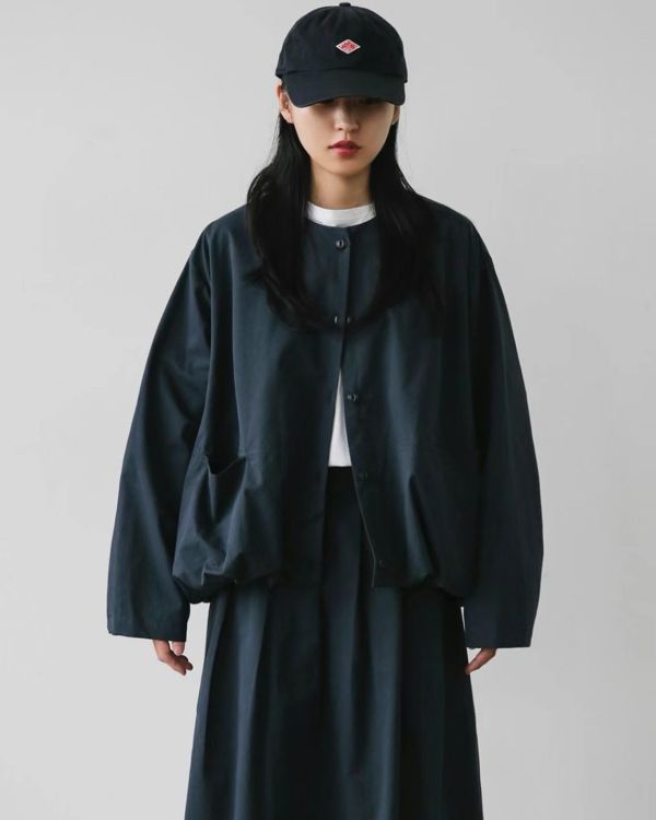 日系復古圓領寬鬆外套  落肩 澎澎 露營風 日系,圓領,外套,薄外套,純棉,南瓜,澎澎,可愛