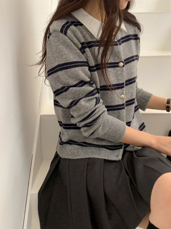 鹽系羊毛條紋長袖外套 TIZZI,羊毛,外套,條紋