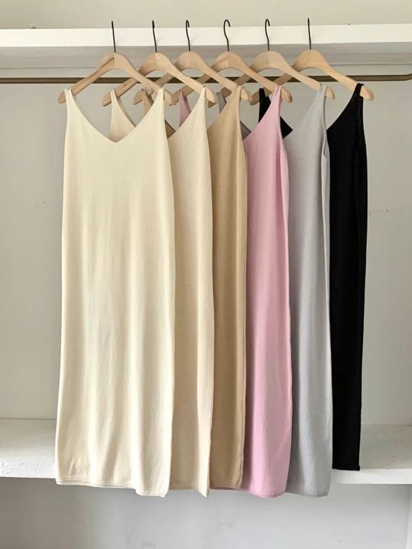韓系清新V領背心長洋 長洋裝,長板,無袖,氣質