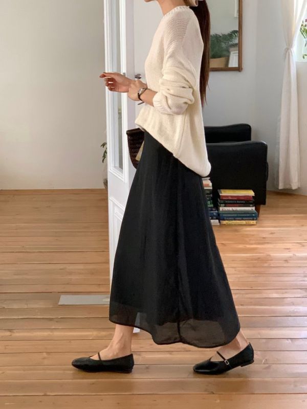 （現貨+預購）親膚舒適氣質半裙 雙層薄紗長裙 百搭 裙子 長裙,半裙,薄紗,雙層,質感,A字裙