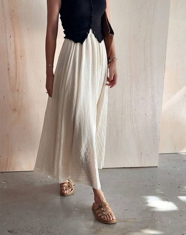 （現貨+預購）唯美涼感鬆緊A字長裙 飄逸感散裙 傘裙,仙女,長裙,飄逸,半裙