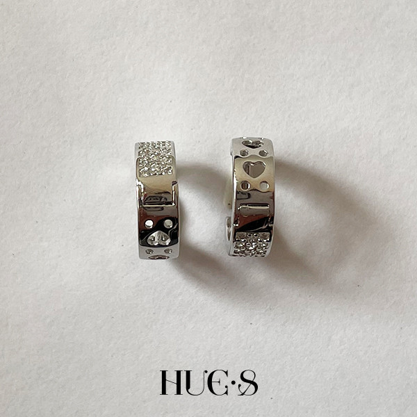 雙向愛戀鑲鑽耳環 S925純銀 