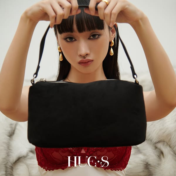 個性麂皮絨布肩背手提兩用包 