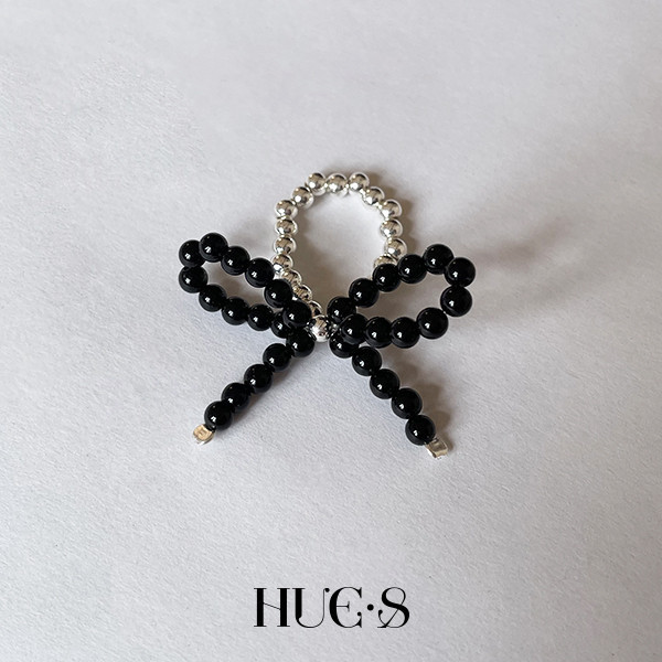 銀珠蝴蝶結戒指 S925純銀 