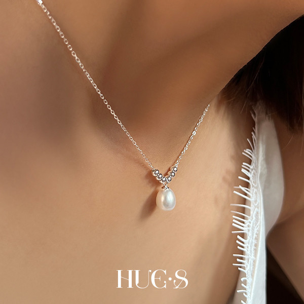 夢境水滴珍珠項鍊 S925純銀 