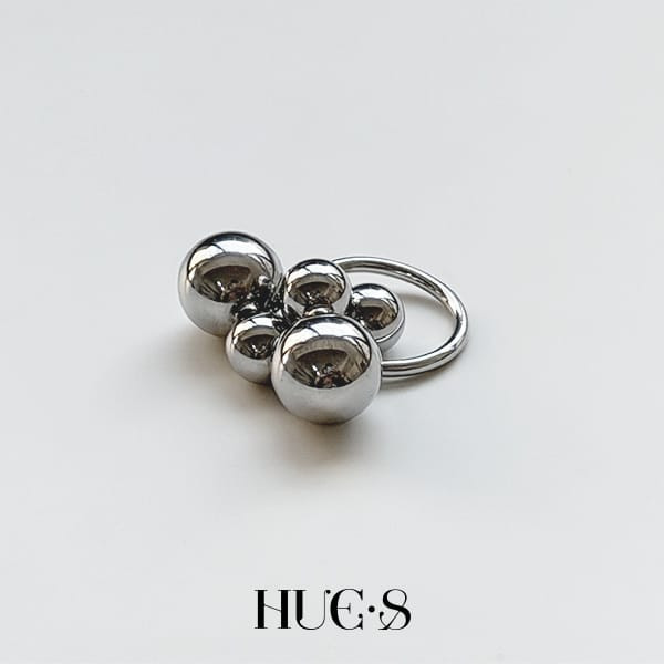圓體泡泡造型戒 316鋼飾 