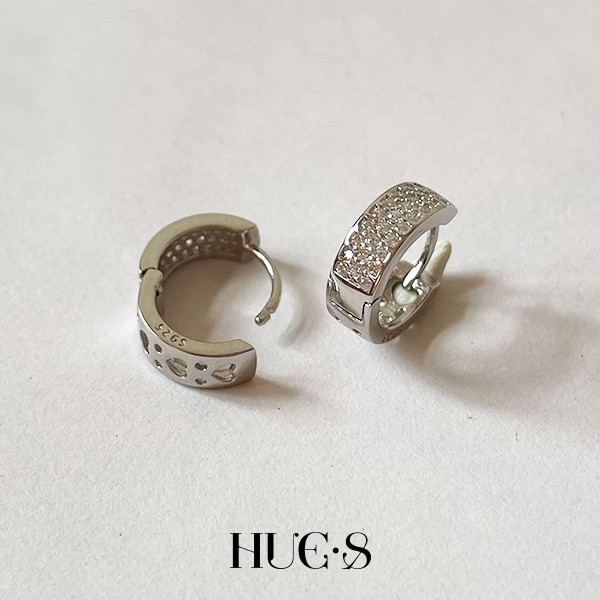 雙向愛戀鑲鑽耳環 S925純銀 