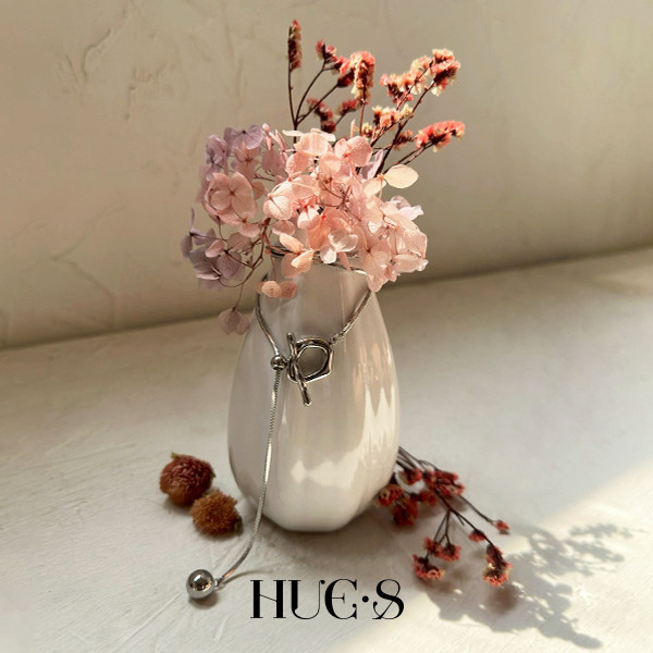 銀珠可調節OT扣項鍊 316鋼飾 