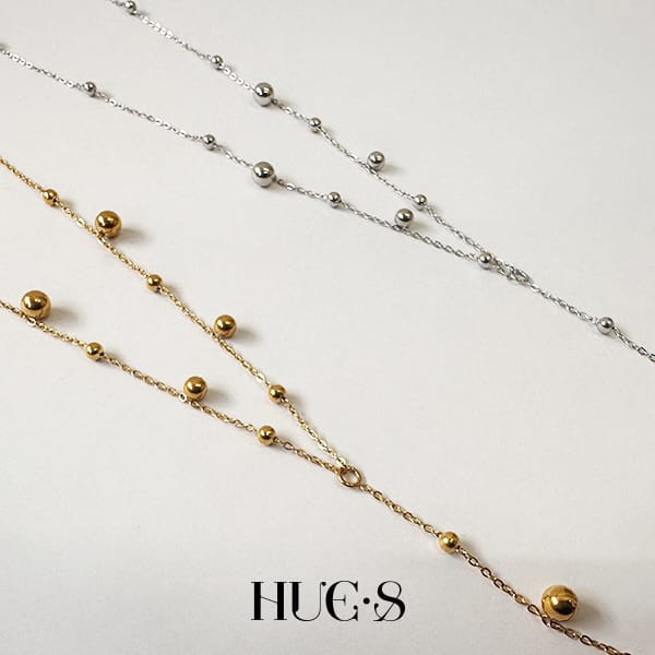 Y字圓珠垂墜項鍊 316鋼飾 