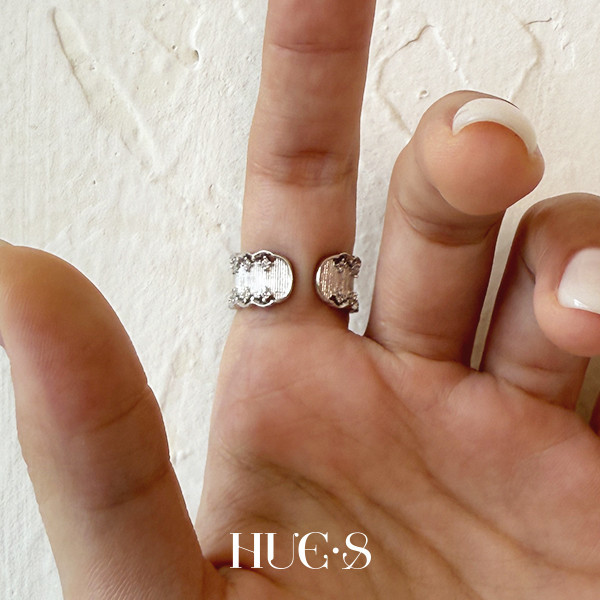 法式蕾絲鋯石戒指 S925純銀 