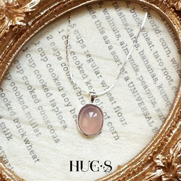 淡粉水晶甜美項鍊 S925純銀 