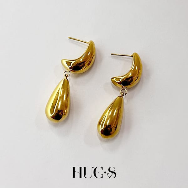 漣漪水滴造型耳扣 316鋼飾 