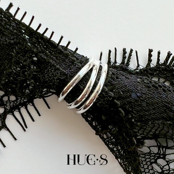 三層交疊耳骨夾 S925純銀 