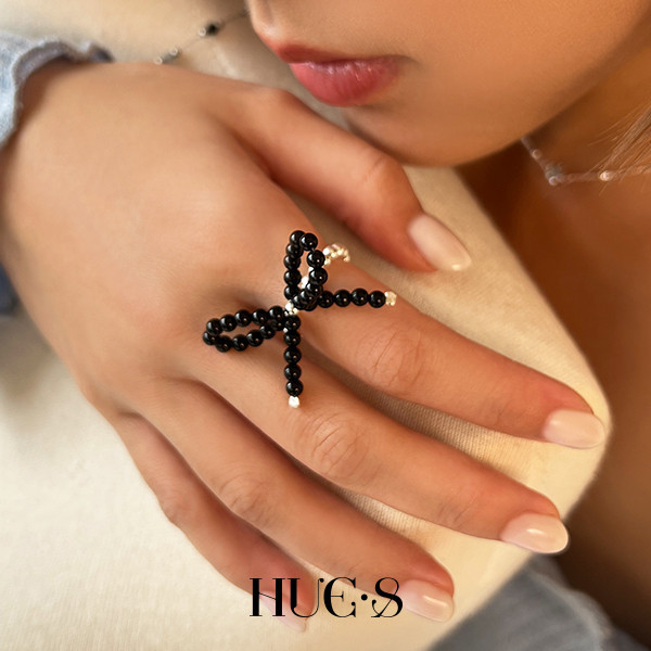 銀珠蝴蝶結戒指 S925純銀 