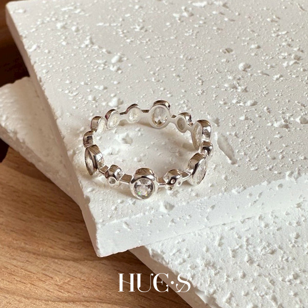 鋯石環繞造型戒指 S925純銀 