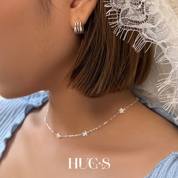 花朵細鑽設計項鍊 S925純銀 