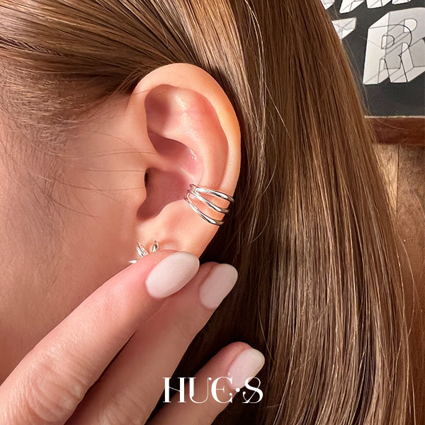 三層交疊耳骨夾 S925純銀 