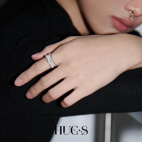 法式蕾絲鋯石戒指 S925純銀 