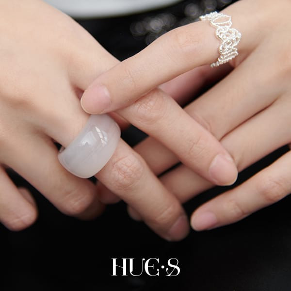 天然瑪瑙簡約寬版戒指 