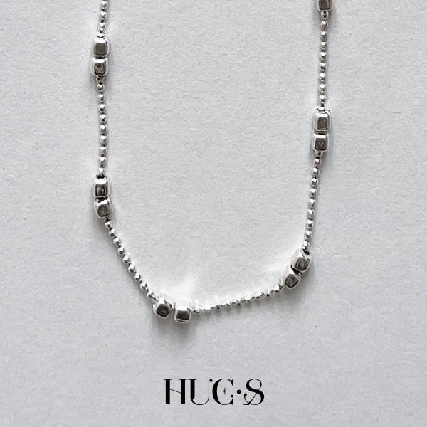 簡約雙方型珠項鍊 S925純銀 