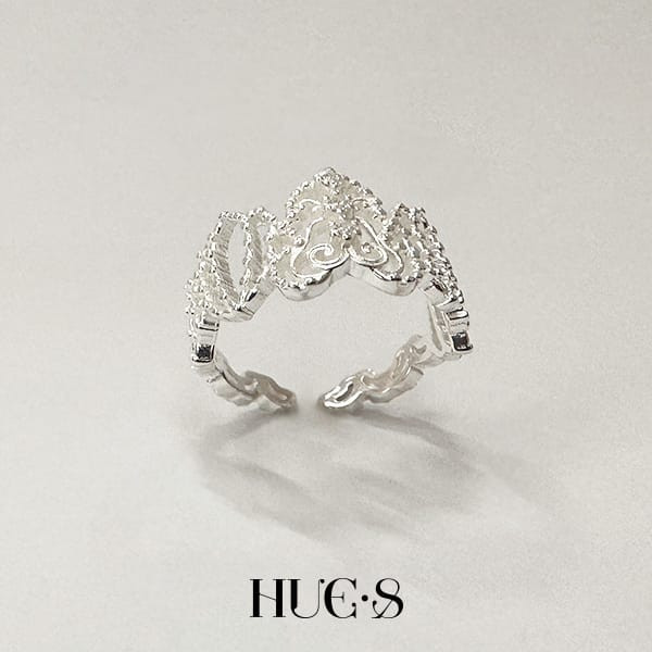 蝶紋鋯石可調戒 S925純銀 