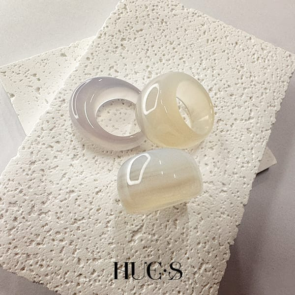 天然瑪瑙簡約寬版戒指 