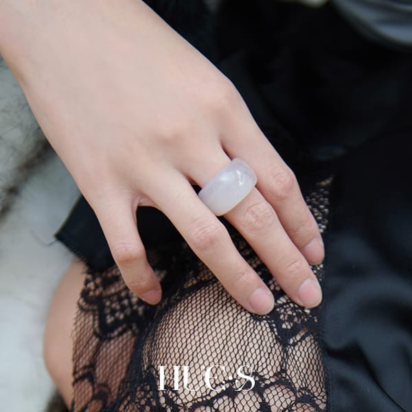 天然瑪瑙簡約寬版戒指 