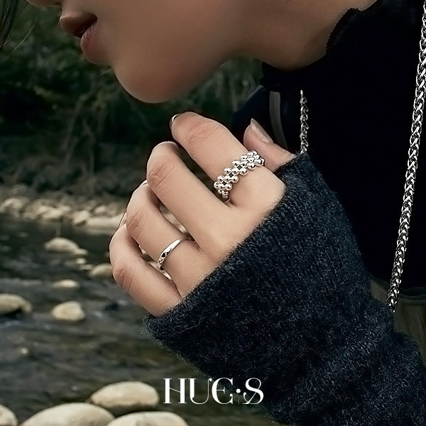 銀珠彈力寬版戒指 S925純銀 