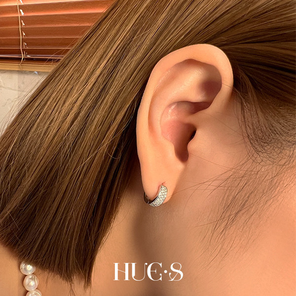 雙向愛戀鑲鑽耳環 S925純銀 