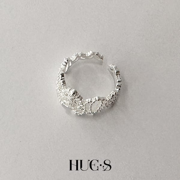 蝶紋鋯石可調戒 S925純銀 