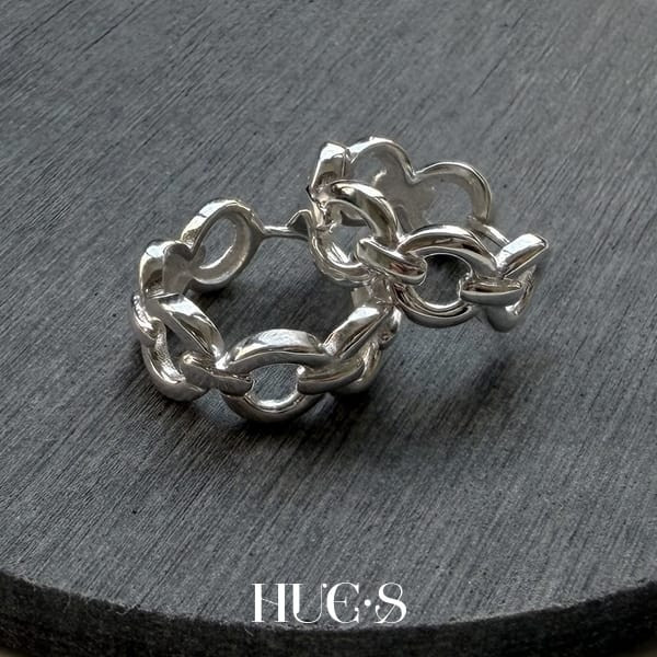 環環相扣耳環 S925純銀 